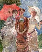 日傘を持つ3人の女性 (1880)