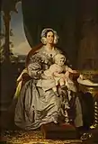 息子フィリップを抱くマリー、1838年(画)フランツ・ヴィンターハルター