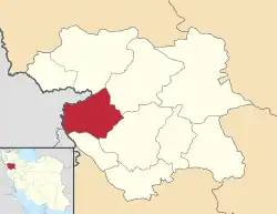 Location in Kurdistan Province