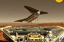 可視化された火星を飛行するエントモプター(NASA)