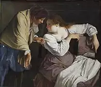 オラツィオ・ジェンティレスキ『妹マリアを叱責するマルタ』1620年頃  アルテ・ピナコテーク所蔵