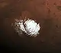 夏の火星の南極