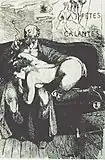 マルティン・ファン・メーレによるポール・ヴェルレーヌ『エロティックな3部作』挿絵(1907)。好色文学に欠かせぬ存在であった(カテゴリ)