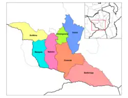 南マタベレランド州の地区