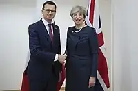 イギリスのテリーザ・メイと(2017年、ブリュッセル)