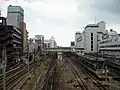 松戸駅構内（駅北側陸橋より）