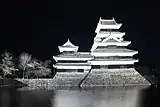 夜の天守(2017年(平成29年)2月)