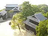 搦手の守りの要である野原櫓と乾櫓