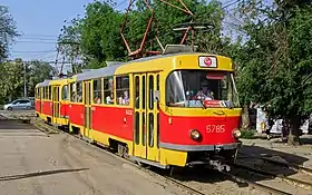 ヴォルゴグラード市電の主力車両・タトラT3SU（2015年撮影）