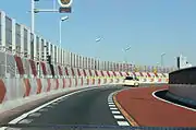 急カーブ区間（明道町JCT）