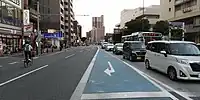 明治通り(藤崎交差点付近、左:藤崎、右:百道)