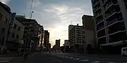 明治通り(藤崎交差点付近、左:高取及び藤崎、右:百道)