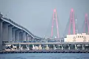 名港中央IC付近(金城ふ頭)のあおなみ線との交差部