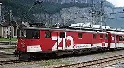 ブリューニック線の電化当初より使用されるラック式荷物電車Deh4/6形を改造した、粘着区間専用のDe110形