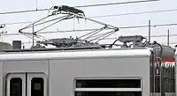 1000系から流用のパンタグラフ（モ5155・2008年7月1日 / 大江駅）