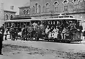 メルボルン市内のケーブルカー(1885年11月11日撮影)