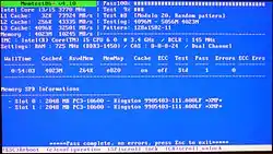 Memtest86+のスクリーンショット