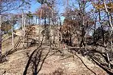 免鳥長山古墳前方部側から見た墳丘風景