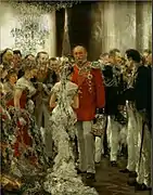 1879年、パーティーの席上でのヴィルヘルム1世を描いた絵画(アドルフ・メンツェル画)