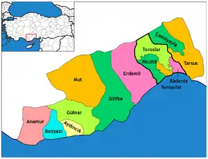 メルスィン県の位置の位置図