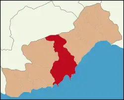 メルスィン県におけるシリフケ市の位置の位置図