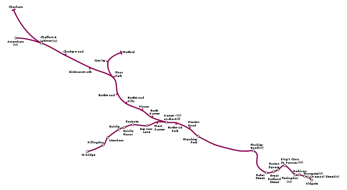 メトロポリタン線の路線図