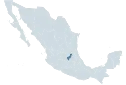 メキシコ内のケレタロ州の位置の位置図