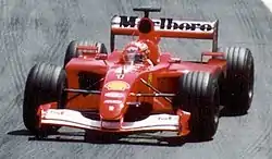 2001年のカナダGPでモントリオールサーキットを走行するF2001(ドライバーはミハエル・シューマッハ)