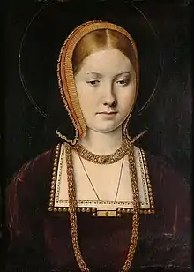 婚約者キャサリン・オブ・アラゴンだと思われる王女の肖像画、おそらく1502年、ミケル・シトウ画