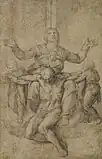 『コロンナのピエタのための習作』（1538年-1544年頃）ミケランジェロ
