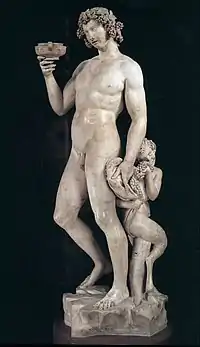『バッカス像』（1497年）バルジェロ美術館（フィレンツェ）