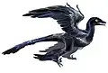玉虫色に輝くミクロラプトル・グイ
