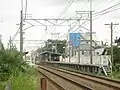 京成津田沼側より望む駅ホーム（2008年6月）