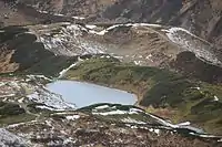 凍ったミドリガ池