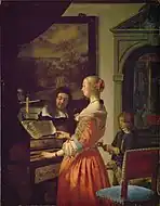 ハープシコードと婦人(1658)Staatliches Museum Schwerin 蔵