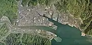 市中心部周辺の空中写真