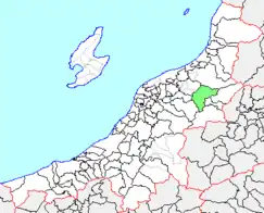 新潟県における三川村の位置
