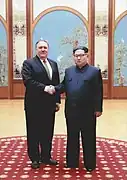 北朝鮮の金正恩と（2018年3月31日）