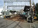 粟生方の踏切から