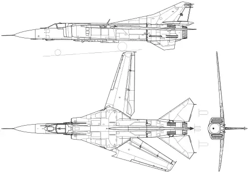 三面図(MiG-23MF)