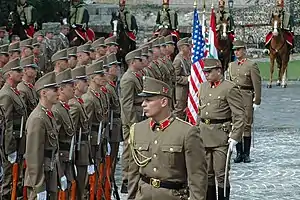ハンガリー軍の式典。制帽のデザインは山岳帽を踏襲している（2006年）