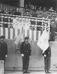 保安隊時代の内閣総理大臣旗等。