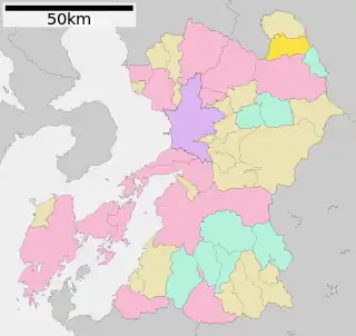 南小国町位置図