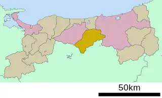 三朝町位置図