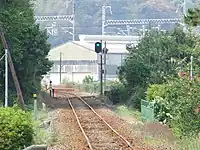 山陽新幹線新岩国保守基地への分岐部分（2008年5月）