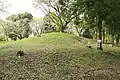 墳丘南隅右奥に石室開口部。