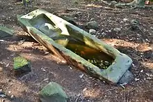 三谷石舟古墳 舟形石棺香川県高松市。