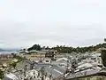 陶晴賢本陣跡（塔の岡）から眺めた宮尾城跡の遠景