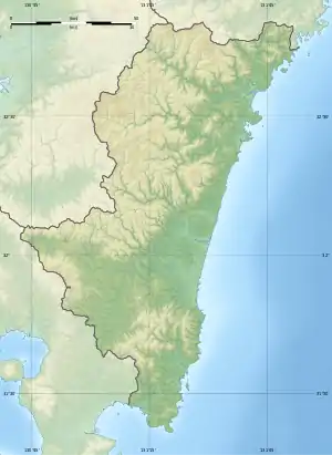 可愛岳の位置(宮崎県内)