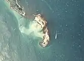 水島の空中写真。(1975年撮影)国土交通省 国土地理院 地図・空中写真閲覧サービスの空中写真を基に作成